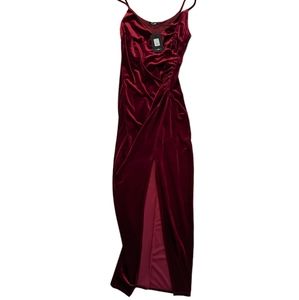 NWT burgundy velvet formal dress